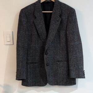Robert Stock Classic Herringbone Wool Blazer Size 42 Short